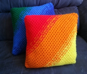 Red Orange Yellow Ombre Pillow